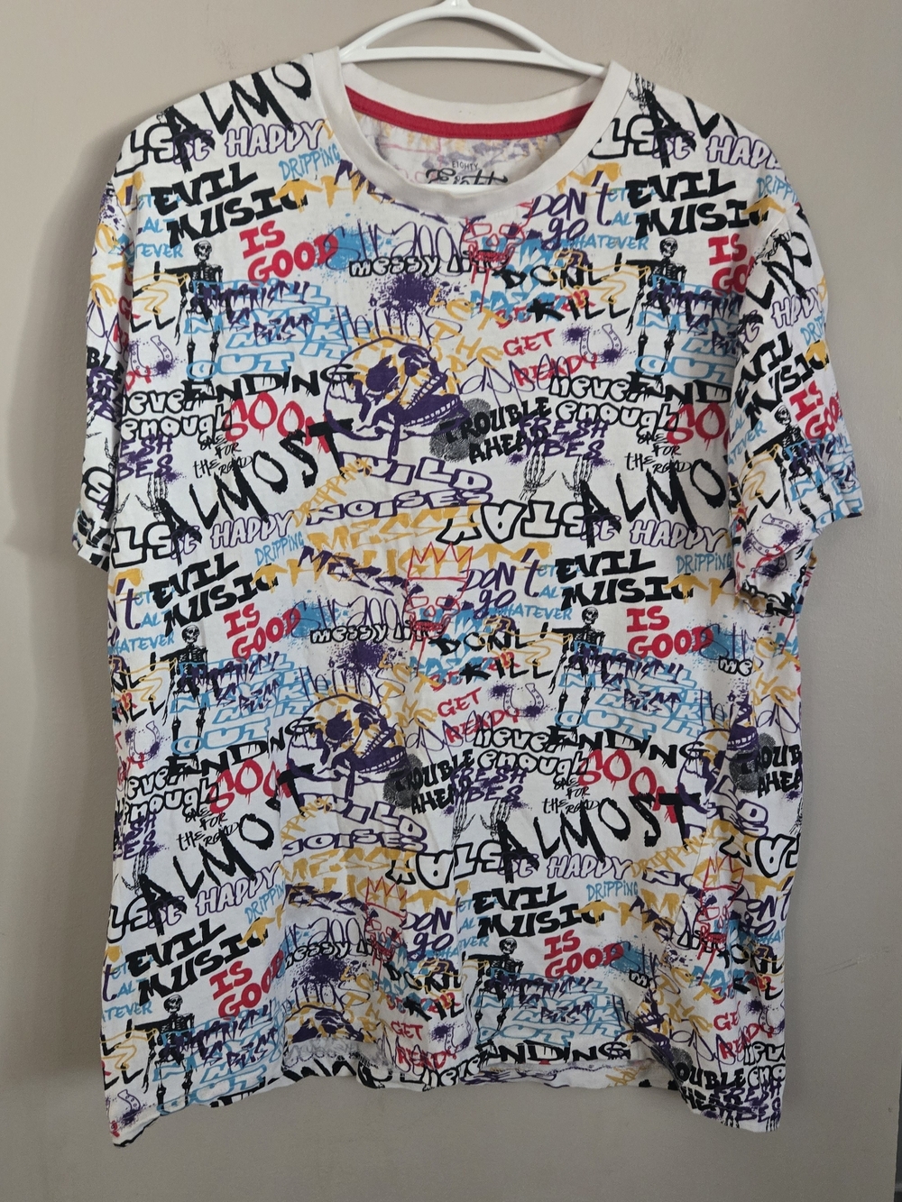 Eighty Eight Multicolor Graffiti Print Men’s Shirt XL